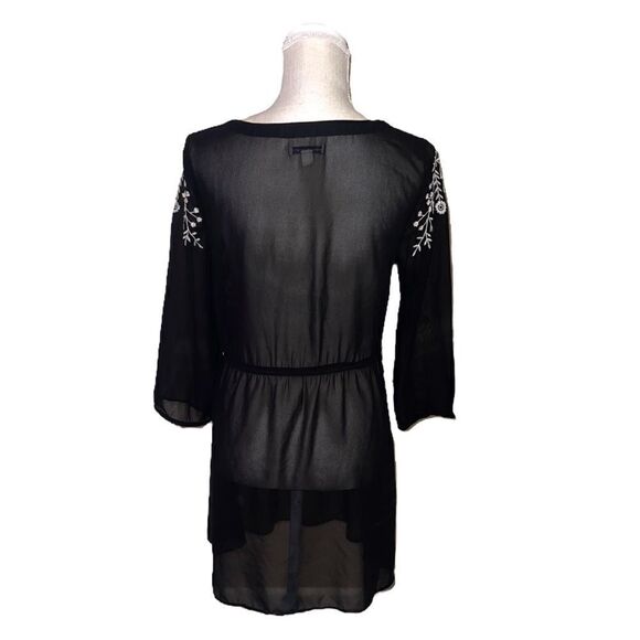 American Eagle Outfitters Sheer Boho Embroidered Sheer Mini Dress/Cover-Up - Picture 2 of 13